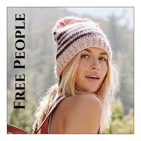 Free People Accessories - NWT Free People Tullamore Mauve Stripe Beanie